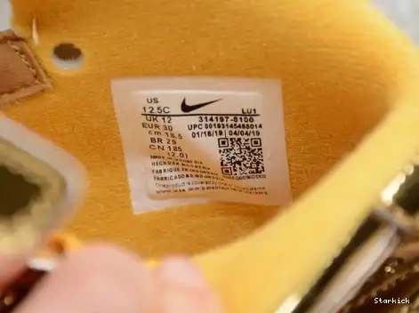 WB Air Kids Mid Metallic Force 314197-8100 1 Gold Nike 0502